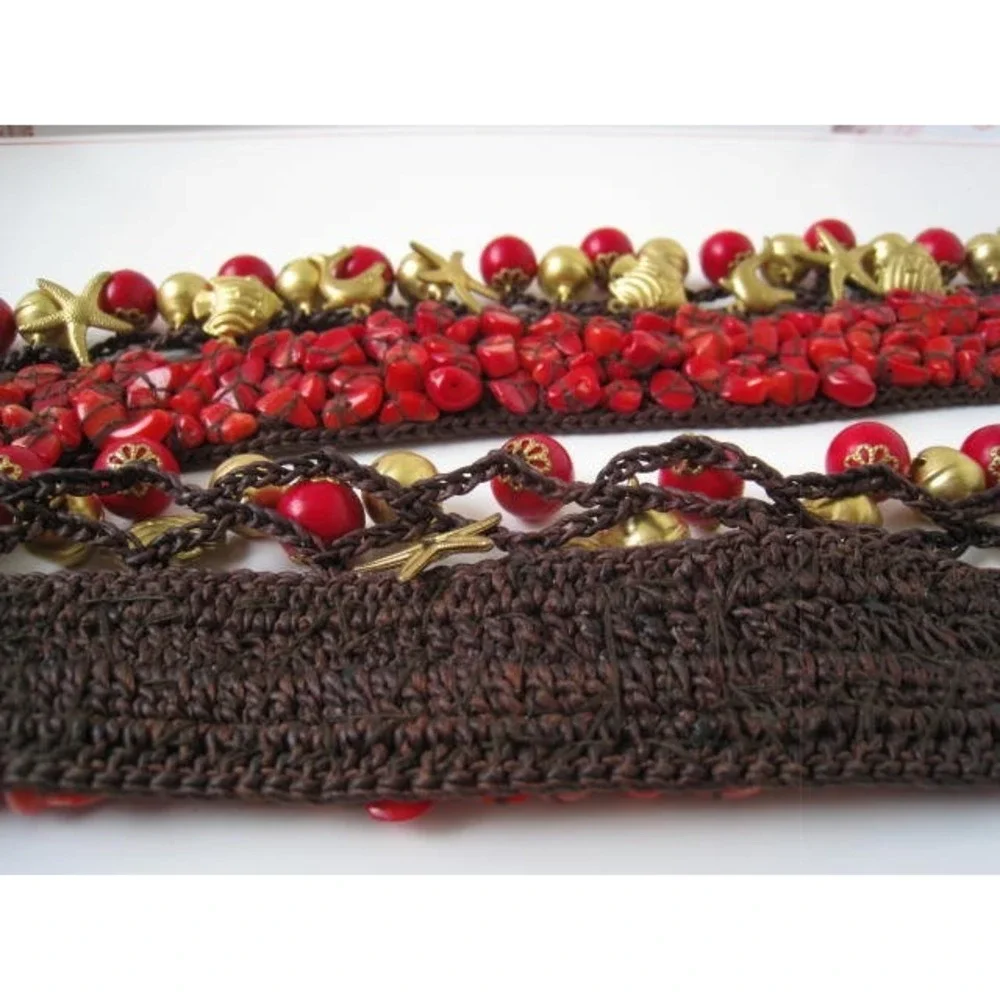 New Lady Red Corals beads‎ Handmade rare unique style Waist Belt